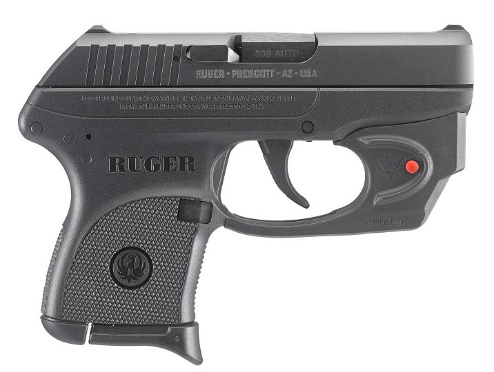 Ruger LCP 380 ACP Semi Auto Pistol, 6+1, w/Viridian Red Laser