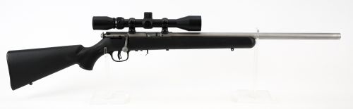 Savage Arms 93FVSS-XP Heavy Barrel .22 WMR Stainless/Silver Rifle w/ 3-9x40mm Riflescope