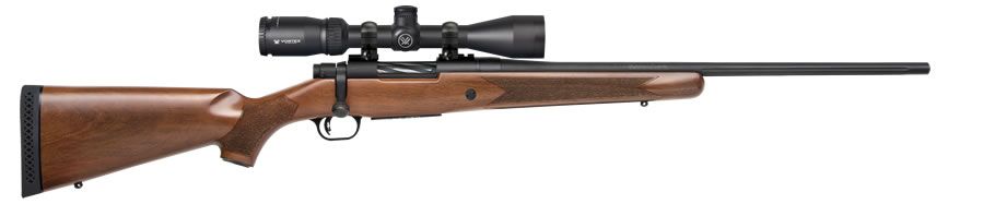 Mossberg Patriot Walnut Fluted Barrel 6.5 Creedmoor Blue/Black Rifle with Vortex Crossfire Scope