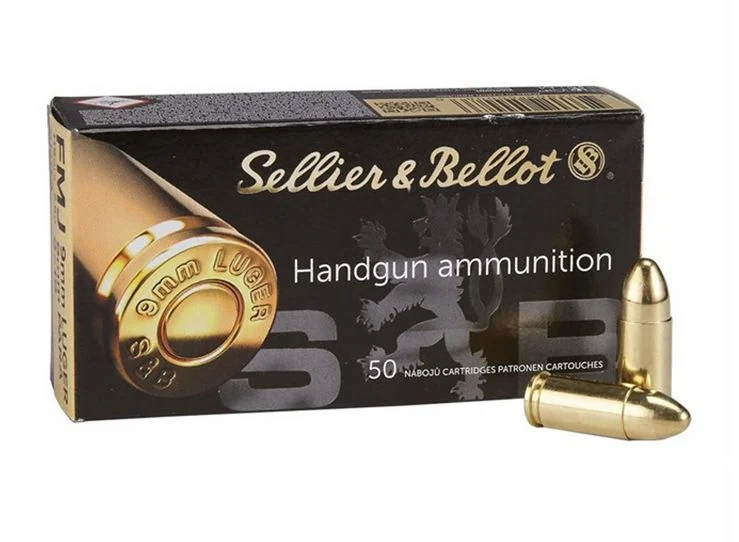 Sellier & Bellot Full Metal Jacket 115 Grain 50 Round Box 9mm
