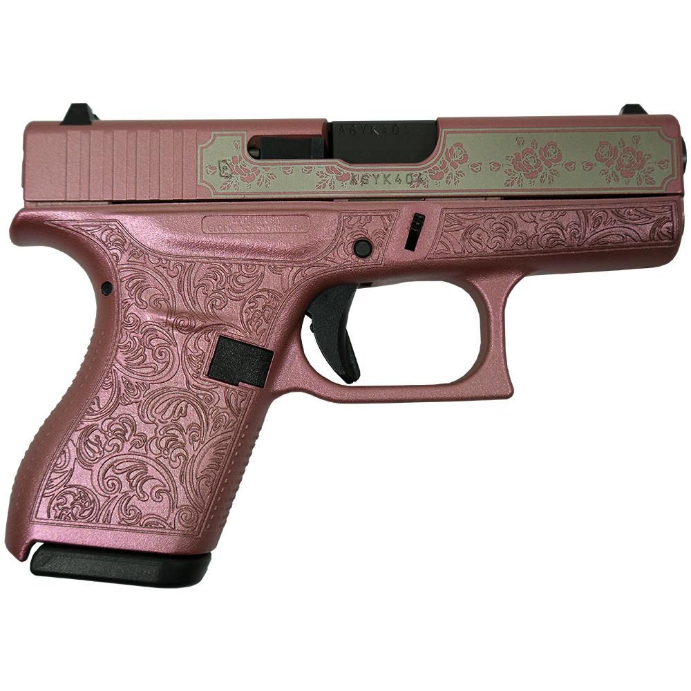Glock 42 Custom Glock & Roses Medusa .380 ACP Pink Pistol