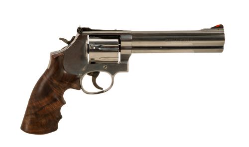 Used Smith & Wesson 686-6 7 Round .357 Magnum, Wood Grips, No Box
