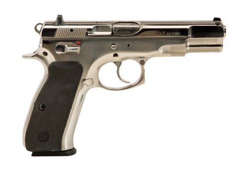 Used CZ 75B 9MM, Polished Stainless Steel, 2 Magazines, Factory Box