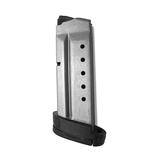 S&W M&P Shield 40 Smith & Wesson 7 rd Magazine with Finger Rest Black