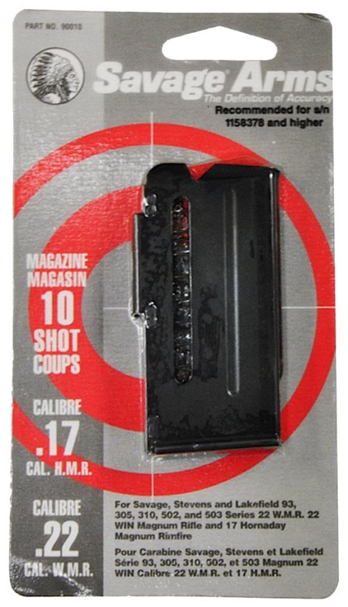 Savage 93 Series Magnum 17 HMR, 22 WMR 10rd Detachable Magazine Blued