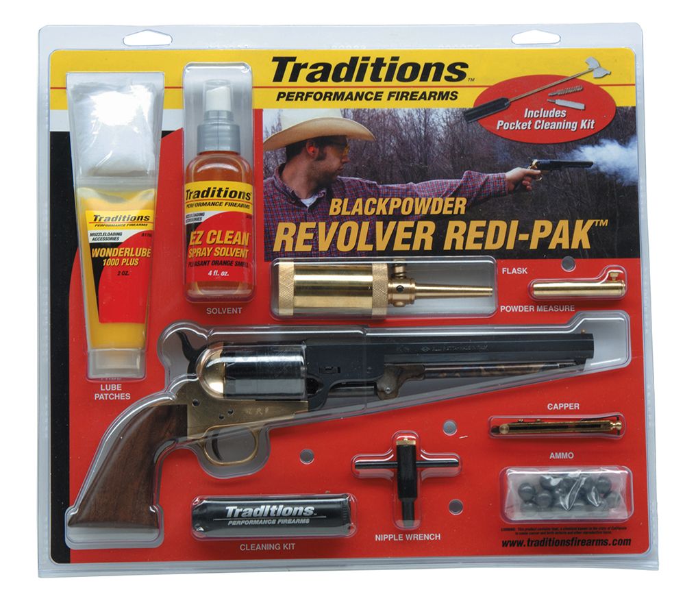 Traditions Firearms 1851 Navy Revolver .44 Brass Frame and Brass Guard with Walnut Grip Black Powder Revolver