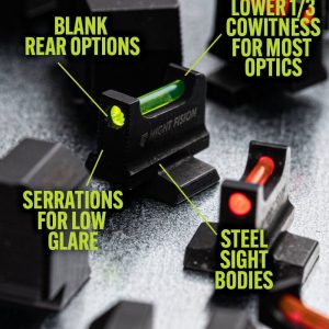 NIGHT FISION PERFECT DOT TRITIUM NIGHT SIGHT SET SIG SAUER P-SERIES PISTOLS GREEN TRITIUM FRONT