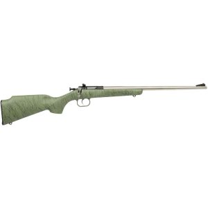 Keystone Crickett Rifle 22 LR Stainless/Green Syn w/BLK Web Stock