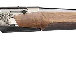 Browning 039009218 BAR MK4 Medallion 308 Win 4+1 22″ Polished Blued Fluted Barrel, Satin Nickel Engraved Aluminum Alloy Drilled & Tapped Receiver, Grade III Turkish Walnut Adj Shim Stock