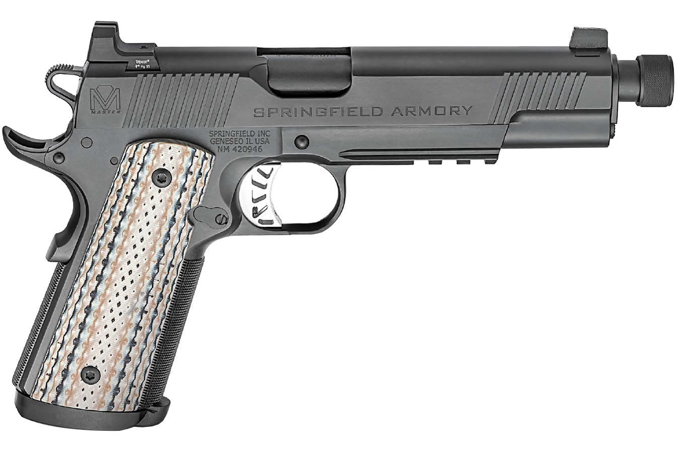 Springfield 1911 Master Class Silent Operator 45ACP Black Nitride with Threaded Barrel Springfield 1911 Master Class Silent Operator 45ACP Black Nitride with Threaded Barrel - Firearms - Alaska Gun Shop